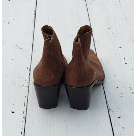 rag & bone Razor Brown Suede Pointed Heel Chelsea Boots 5.5 / 36.5 WORN ONCE - Picture 3 of 5